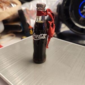 Vintage Glass Coca-Cola Small 3" Coke Bottle Christmas Ornament 1998 (Real Coke)